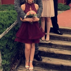 Burgundy homecoming dress